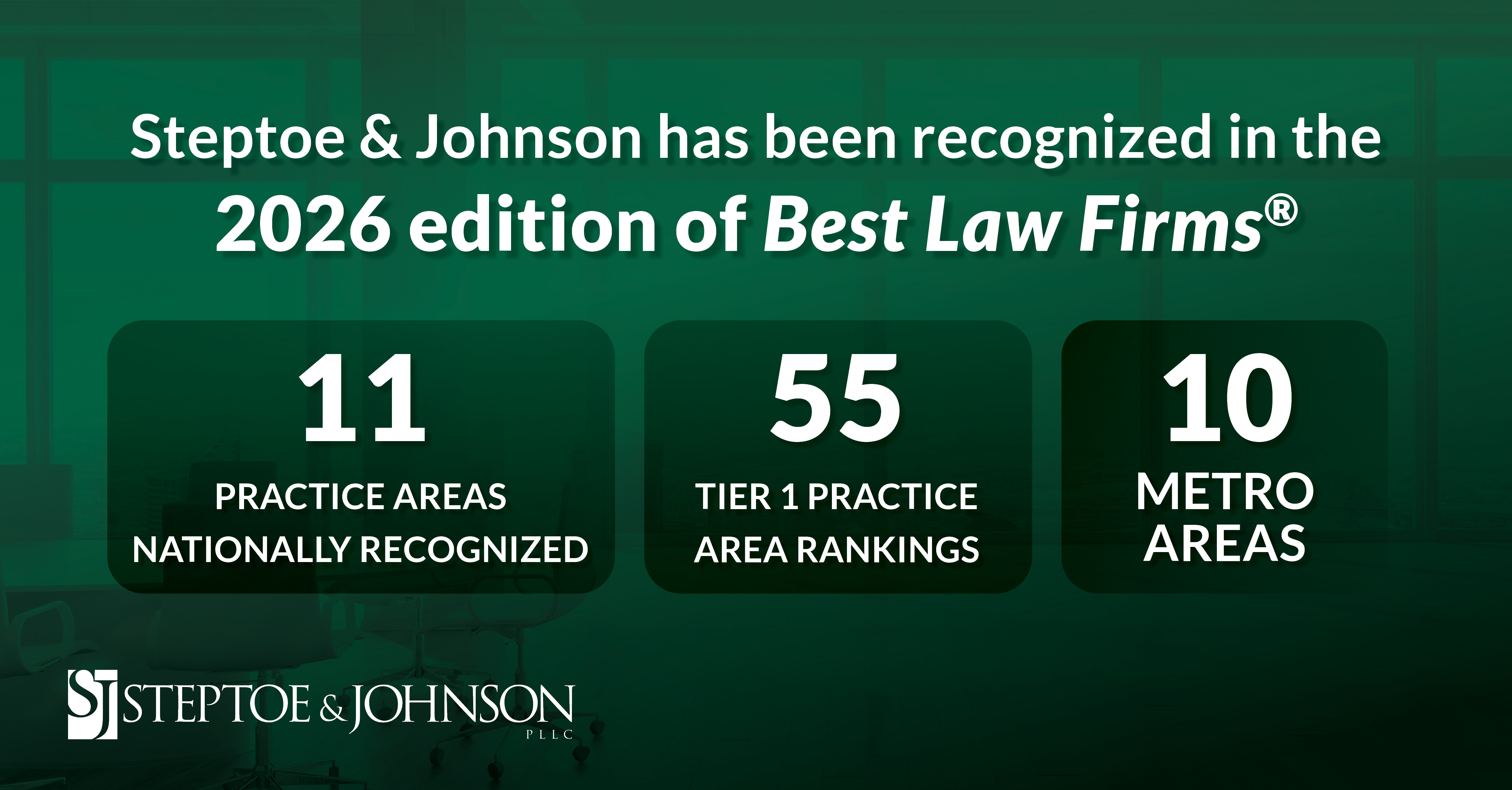 Steptoe & Johnson Nationally and Regionally Recognized in the 2026 Edition of Best Law Firms®
